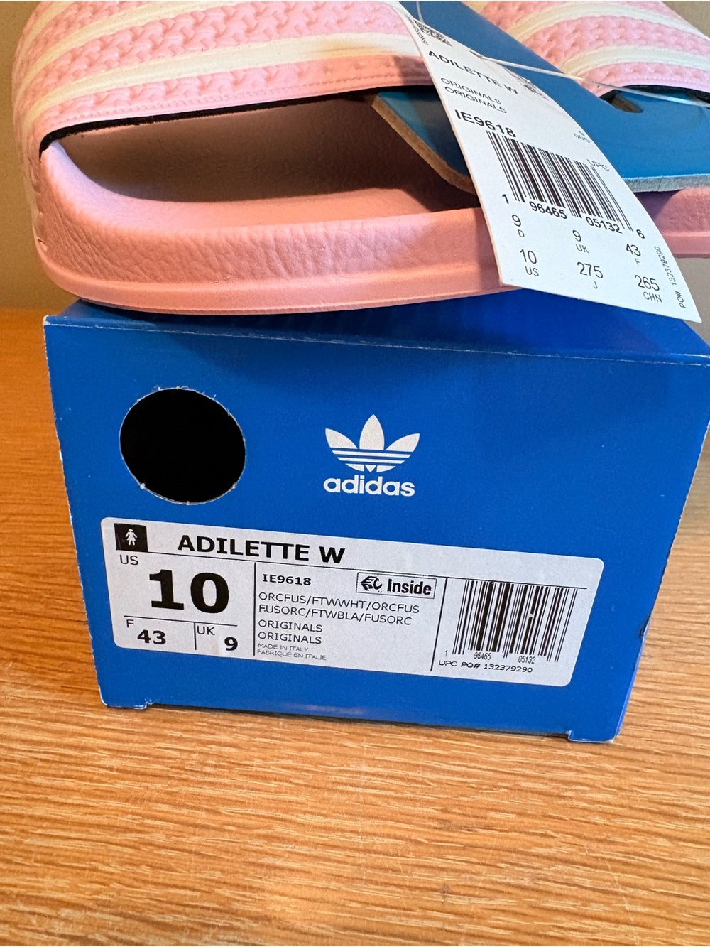 adidas Pink Slide Sandals with White Stripes